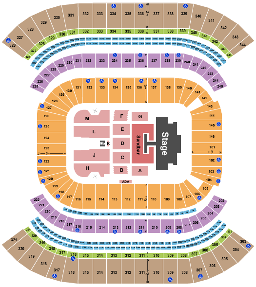 Nissan Stadium - Nashville Seating Chart: Kenny Chesney 2