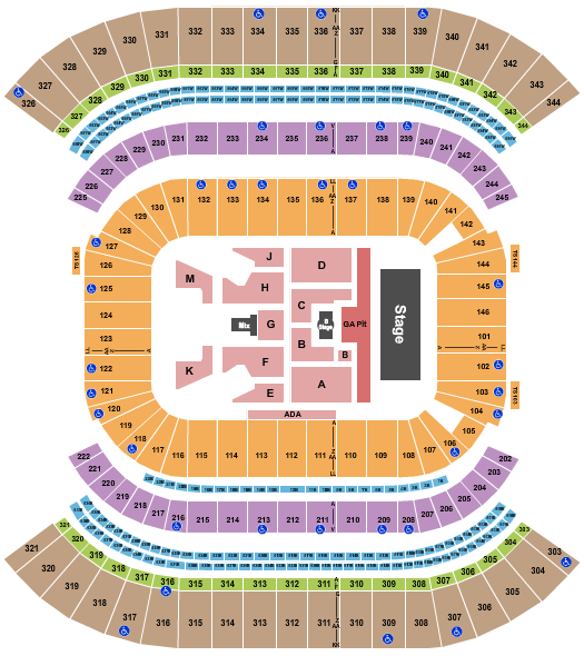 Nissan Stadium - Nashville Seating Chart: My Chemical Romance