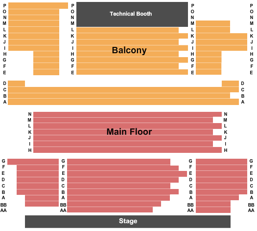 NorShor Theatre Seating Chart: End Stage