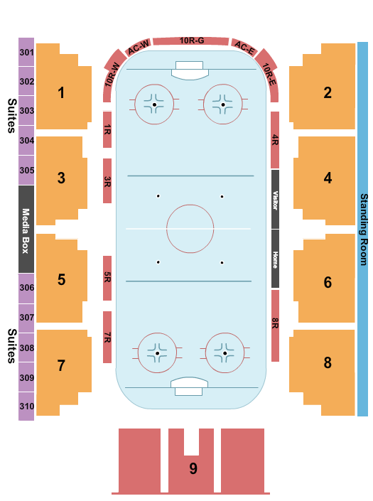 North Bay Memorial Gardens Seating Chart: Hockey