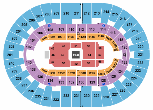 North Charleston Coliseum Seating Chart: Center Stage 3