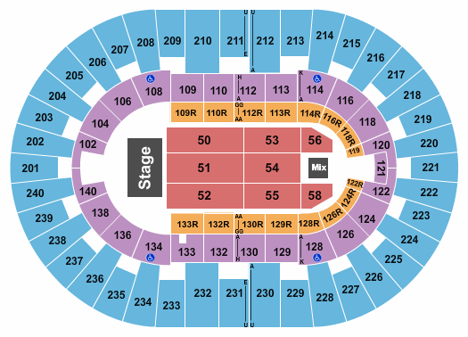 North Charleston Coliseum Seating Chart: Endstage 4