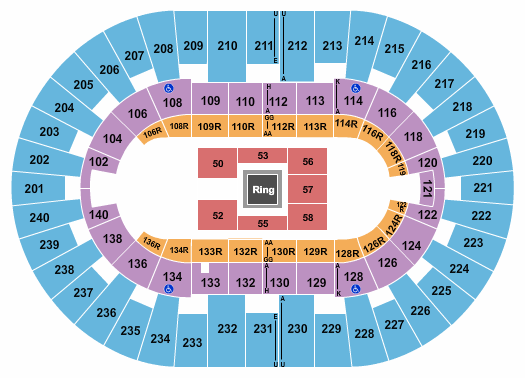 North Charleston Coliseum Seating Chart: Wrestling 2