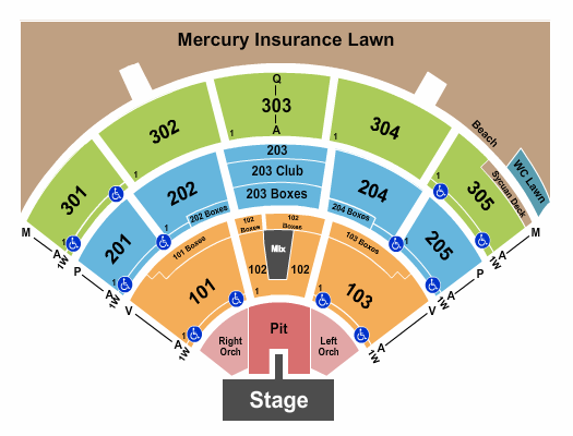 North Island Credit Union Amphitheatre Seating Chart: Dierks Bentley