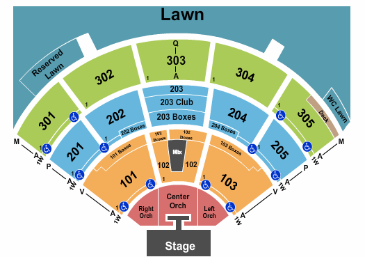 North Island Credit Union Amphitheatre Seating Chart: Endstage with Catwalk