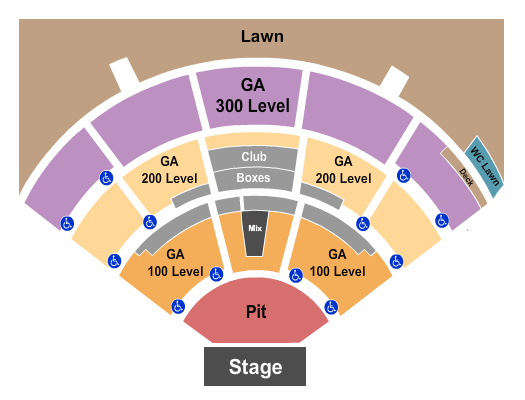 North Island Credit Union Amphitheatre Seating Chart: Endstage GA Levels