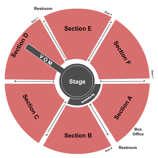 North Shore Music Theatre Seating Chart: End Stage