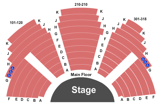 North Theatre At North Shore Center For The Performing Arts Seating Chart: End Stage