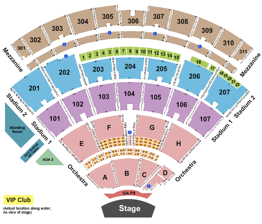 Northwell Health at Jones Beach Theater Seating Chart: Endstage Pit