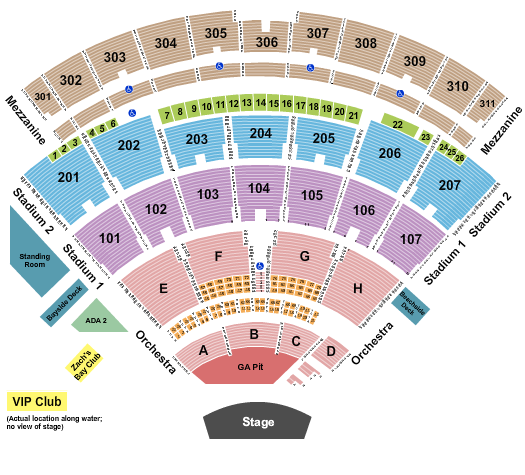 Northwell at Jones Beach Theater Seating Chart: Endstage Pit 2