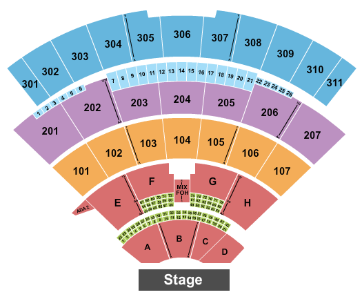 Northwell at Jones Beach Theater Seating Chart: Endstage 2