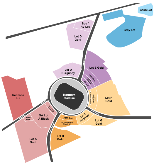 Northwest Stadium Parking Lots Seating Chart: Parking 2