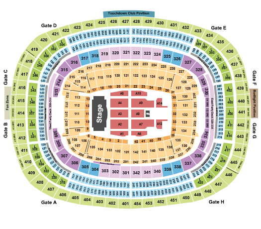 Northwest Stadium Seating Chart: Bruno Mars