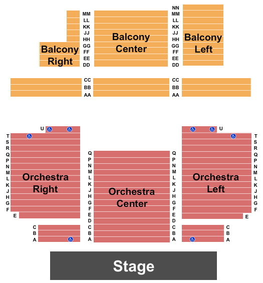 Norwood Theatre Seating Chart: End Stage