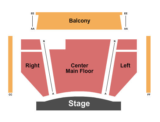 Numerica Performing Arts Center Seating Chart: Endstage No Premium 2