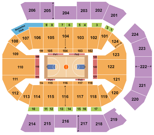 Numerica Veterans Arena Seating Chart: Basketball - NCAA