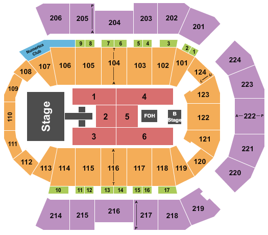 Numerica Veterans Arena Seating Chart: Endstage Catwlk w/B Stage