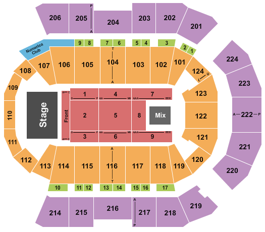 Numerica Veterans Arena Seating Chart: Endstage Front 4