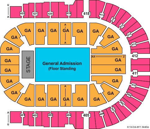 O2 Arena Seating Chart