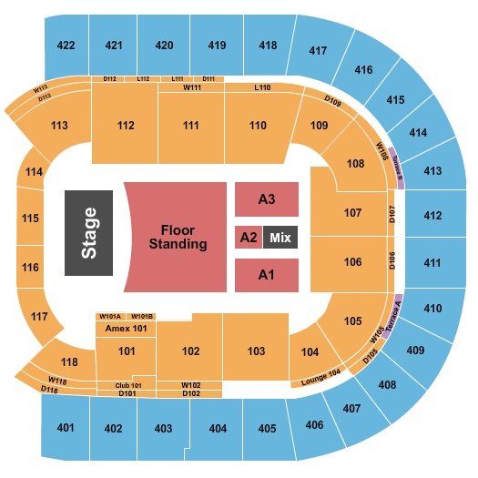 O2 Arena - London Seating Chart: Endstage GA 2