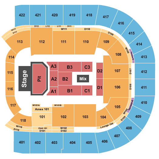 O2 Arena - London Seating Chart: Endstage Pit Standing