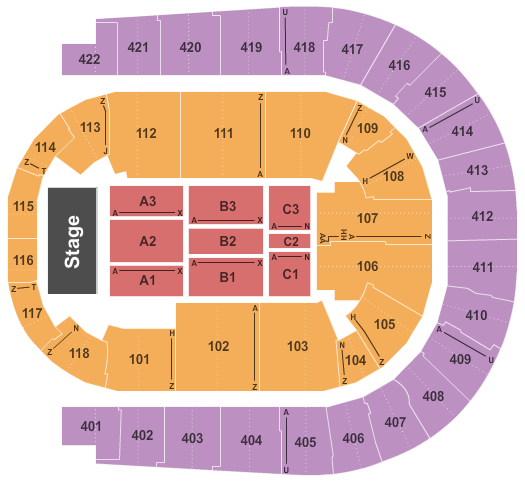 O2 Arena - London Seating Chart: End Stage