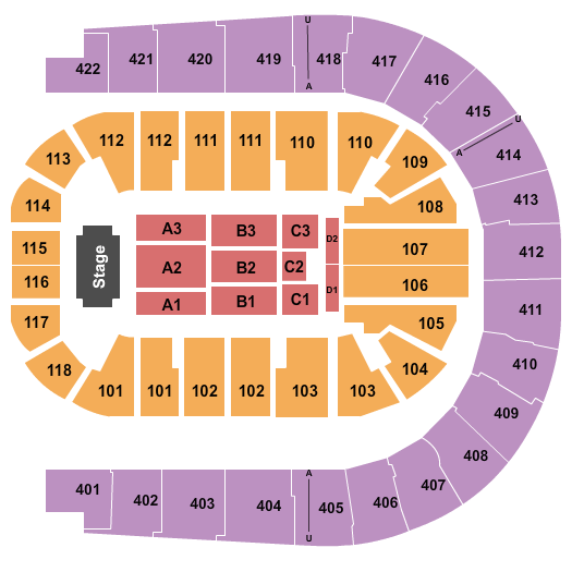 O2 Arena - London Seating Chart: End Stage 3