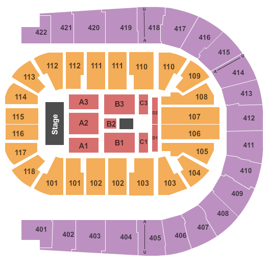 O2 Arena - London Seating Chart: End Stage 2