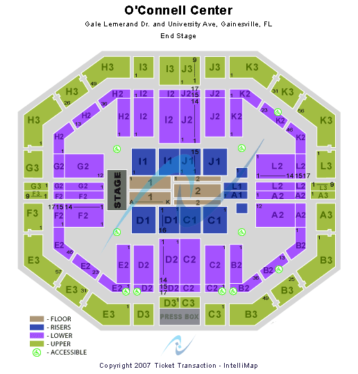 Stephen C. O'Connell Center Seating Chart