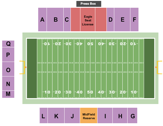 O'Kelly-Riddick Stadium Seating Chart: Football