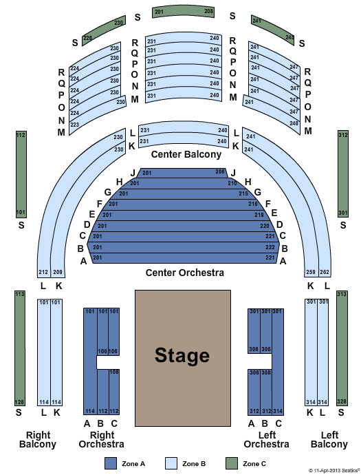 O'Reilly Theater Seating Chart
