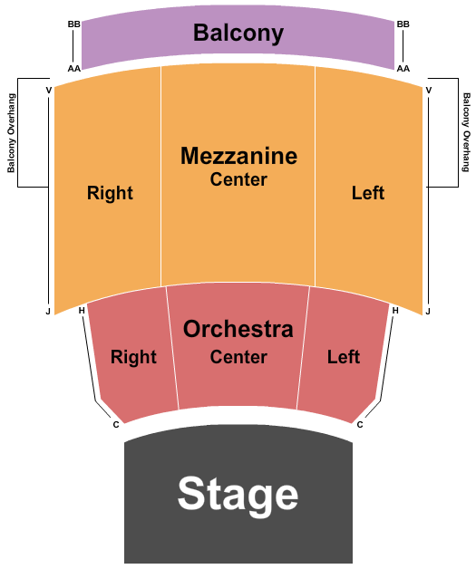 OSU Proscenium Theatre Seating Chart: Endstage 2