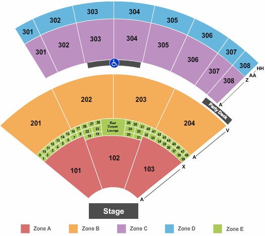 Oak Mountain Amphitheatre - AL Seating Chart: End Stage Zone