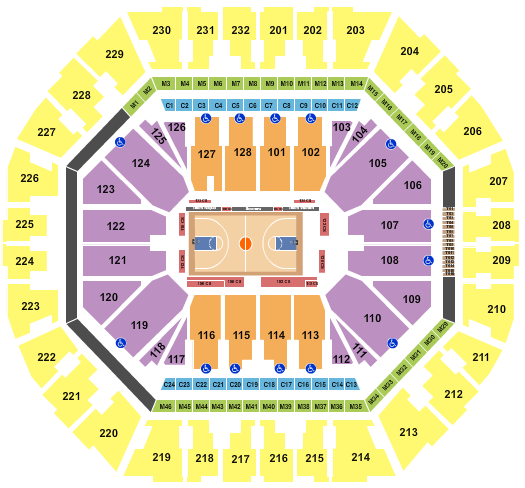 Oakland Arena Seating Chart: Basketball 2