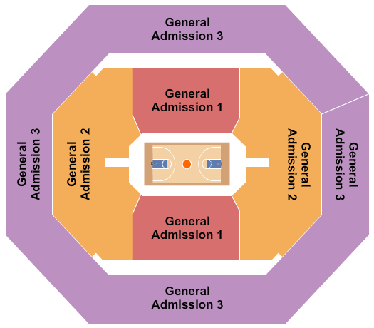 Oakland Arena Seating Chart: Basketball - GA 1/2/3