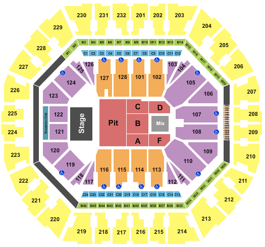 Oakland Arena Seating Chart: Endstage GA Pit