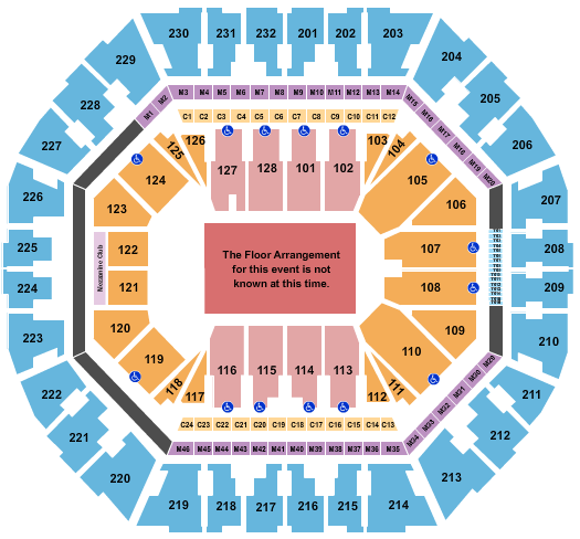 Oakland Arena Seating Chart: Generic Floor