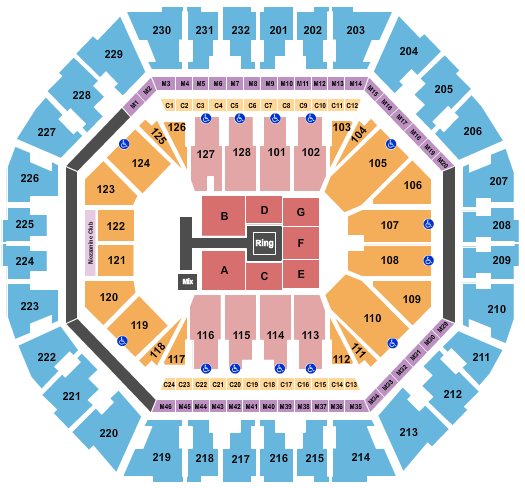 Oakland Arena Seating Chart: WWE-3