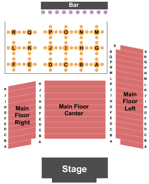 Oaks Theater Seating Chart: Endstage 4