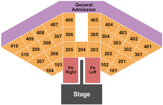 Ocean City Beach Seating Chart: Endstage Pit L&R