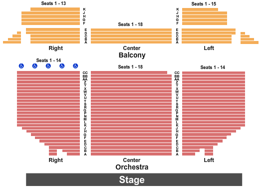 Odell Williamson Auditorium - Brunswick Community College Seating Chart: End Stage