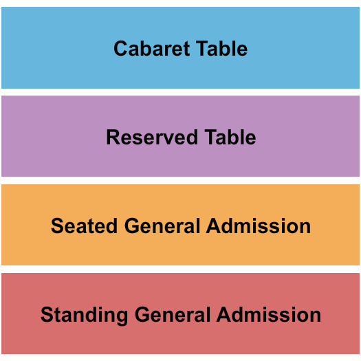 Off The Rails Music Venue Seating Chart: GA Standing/GA Seated/Table