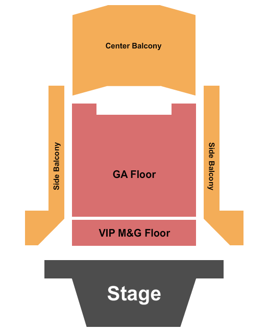 Ogden Theatre Seating Chart: VIP/GA Center/Side-Center Blc