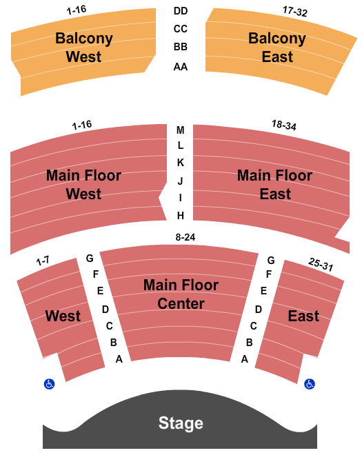 Ohio Star Theater Seating Chart: Endstage 2
