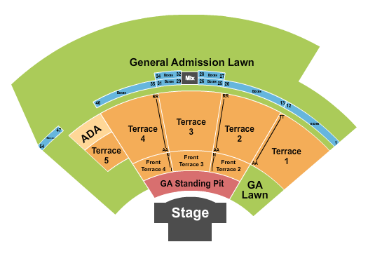 Oklahoma City Zoo Amphitheatre Seating Chart: Endstage GA Pit