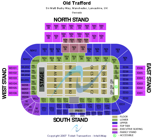 Old Trafford Football Stadium Seating Chart: Genesis