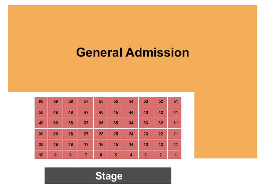 Old Concrete Street Amphitheater Seating Chart: RSV Table and GA