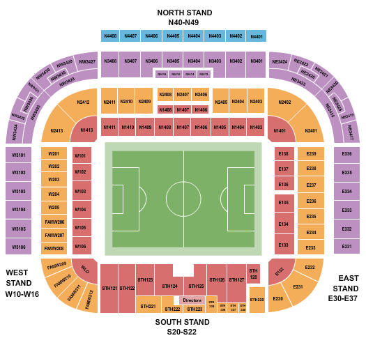 Old Trafford Seating Chart: Soccer
