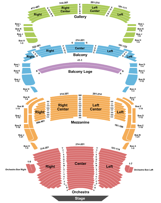 Ordway Music Theater at Ordway Center For Performing Arts Seating Chart: End Stage