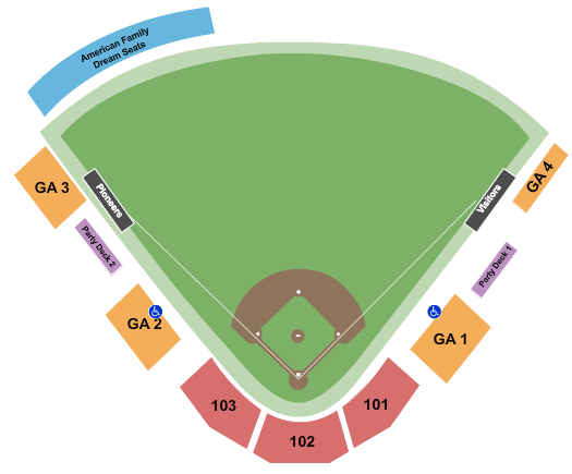 Oregon Trail Park Stadium Seating Chart: Baseball